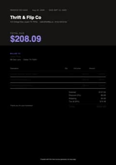 Blackout template preview